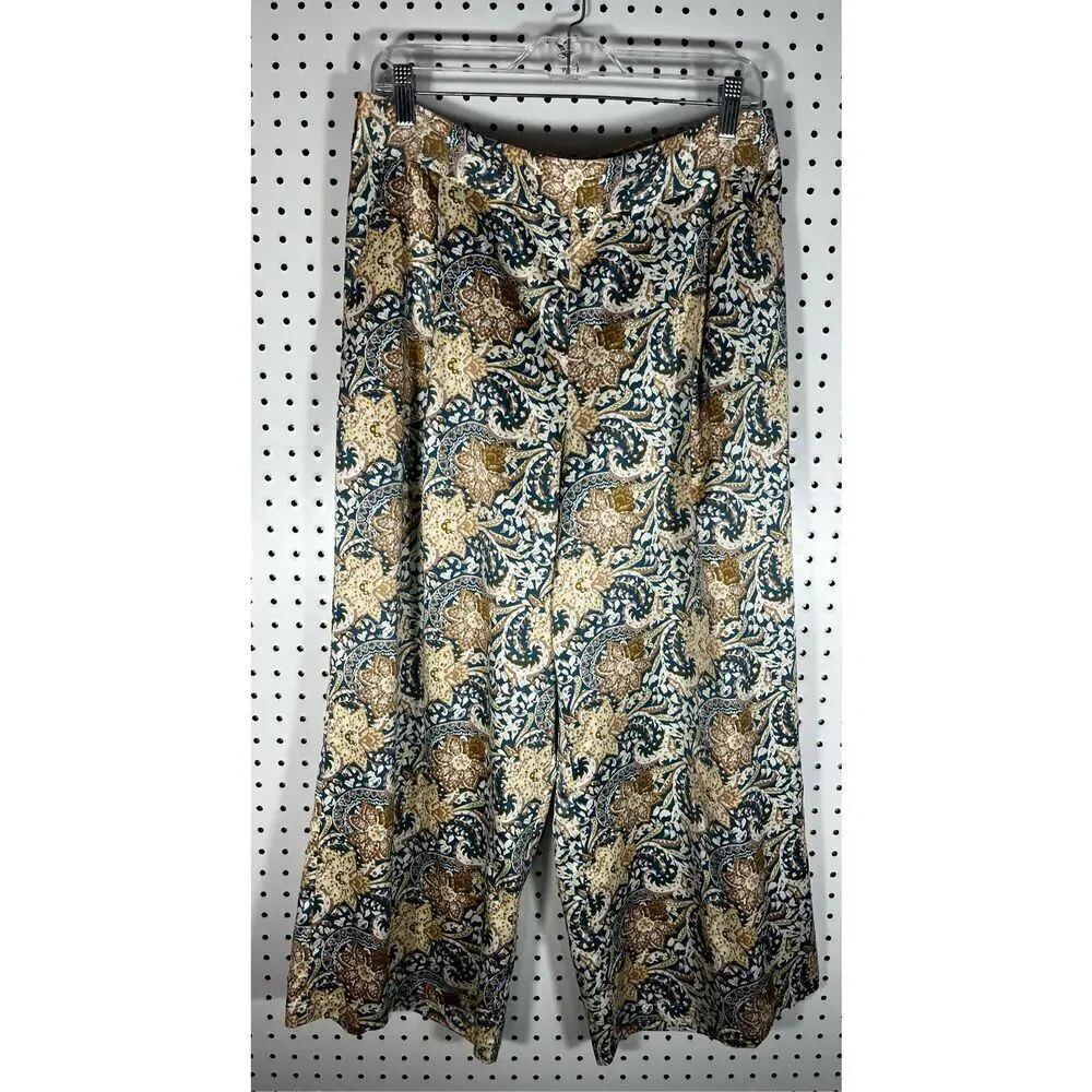 Anthropologie drew palazzo paisley print wide leg pants size L